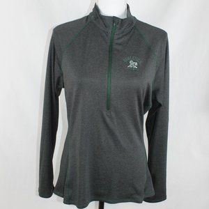 UNDER ARMOUR Oakland A'S ATHLETIC Jacket Woman Size Small 1/2 Zip Charcoal Gray